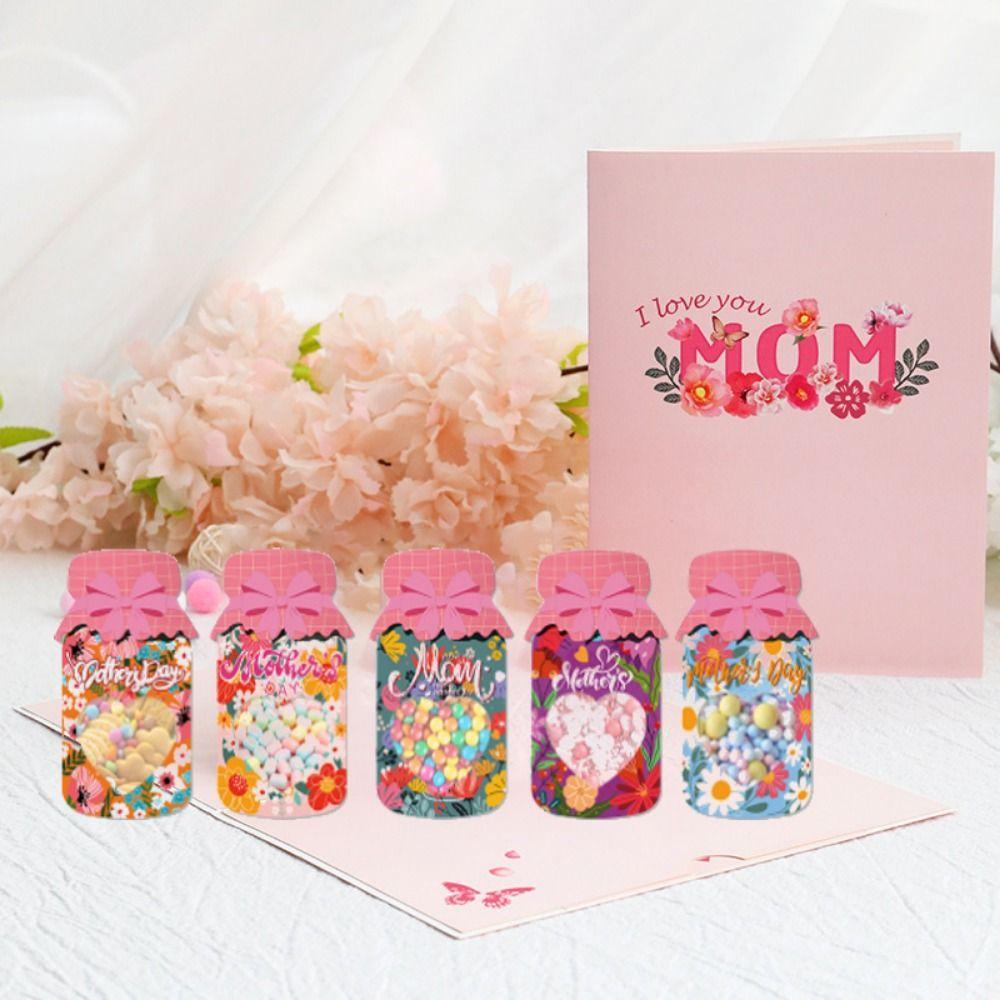 18pcs Flowers Mother's Day Cards Bag Romantic Gift Packaging Bag  For Mother's Day Party Favors