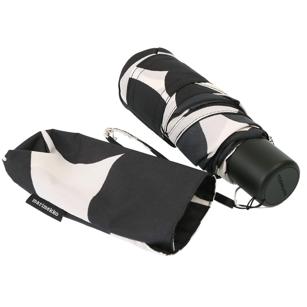 Marimekko Mini 48858 190 Women's Umbrella, Unikko, 16.5x5x5cm, Black, (93720 190) [Used]