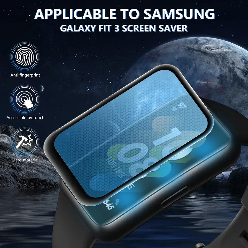 Displayschutzfolie für Samsung Galaxy Fit 3 Kratzfeste Folie für Galaxy Fit3 Vollständige Abdeckung 5D Gebogene Schutzfolie Smartwatch