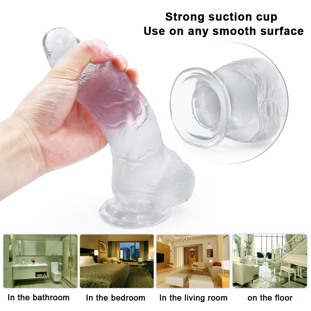 Realistic Dildo Masturbator Anal Toys for Women Crystal Dildo Suction Cup Penis Female Sex Toys G-Spot Erotic Toy for Adults 18+