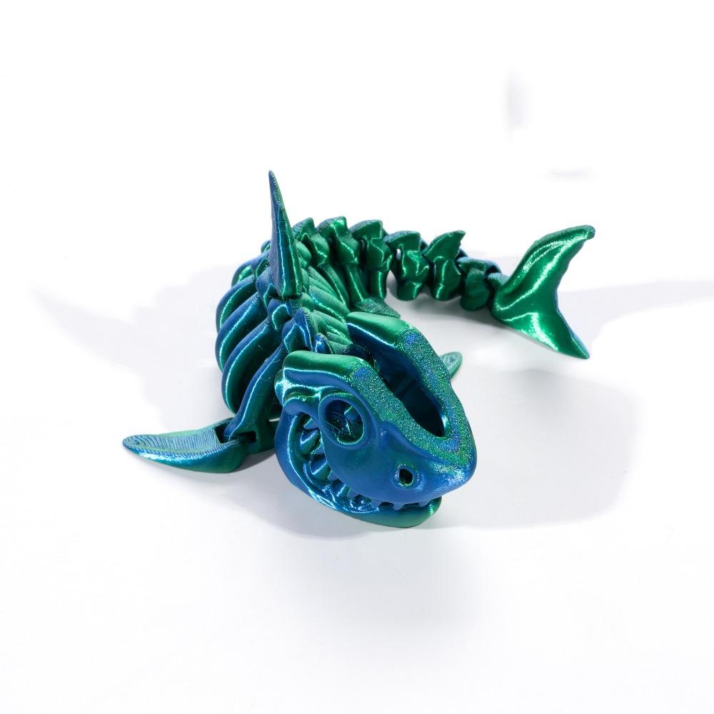 PLA Plastic 3D Printed Shark Bones Model Multi-jointed 5 Colors Shark Bones Desktop Ornaments Movable Articulated Fidget