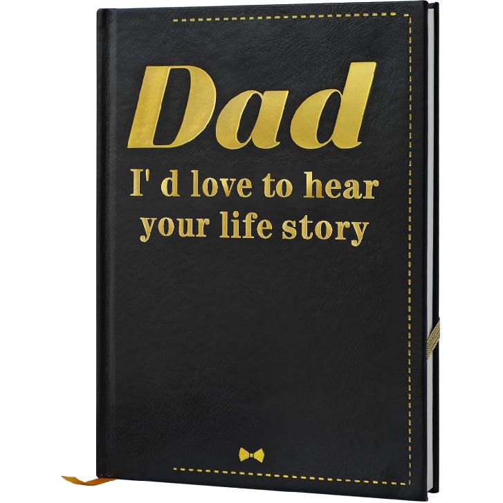 Dad I Want to Know Your Life Story Leather Journal (Hardcover) - Birthday Gifts for Dad - Guided Legacy Journal to Share His Life Story - Ideal Gifts