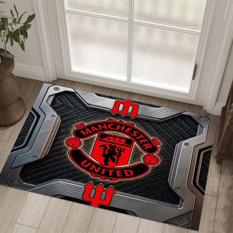 Manchester United Design Kristall Samt Teppich Gemütlich Nicht?Rutschfester Teppich mit Aufdruck für Schlafzimmer Wohnzimmer Eingang