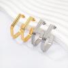 European Geometric Titanium Steel Gold-Plated Earrings: Simple, Versatile, Fashionable Ear Studs