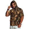 Men's Short Sleeve Hoodie Casual Retro Lightweight Camouflage Print