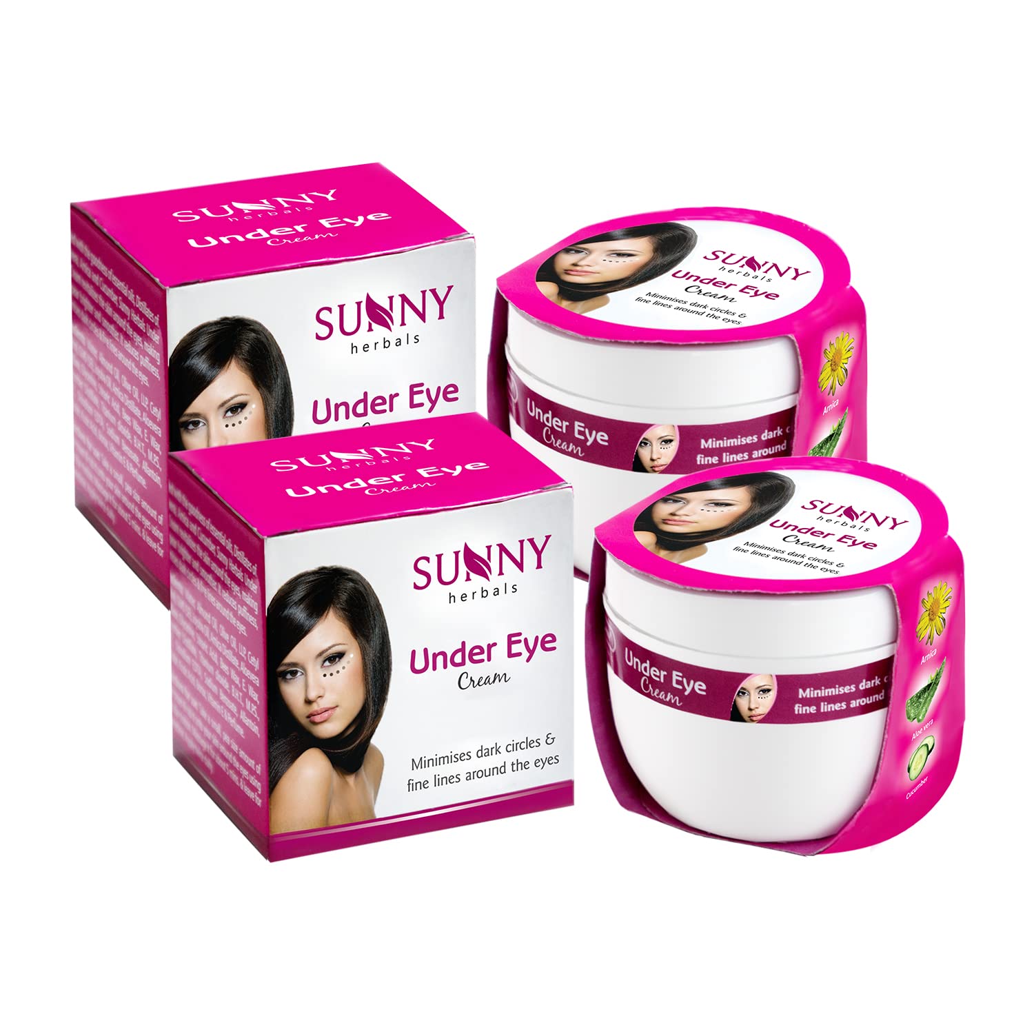 

Sunny Herbals Under Eye Cream 50 g Twin Pack For Puffiness Dark Circles Fine Lines Brighter Smoother Look