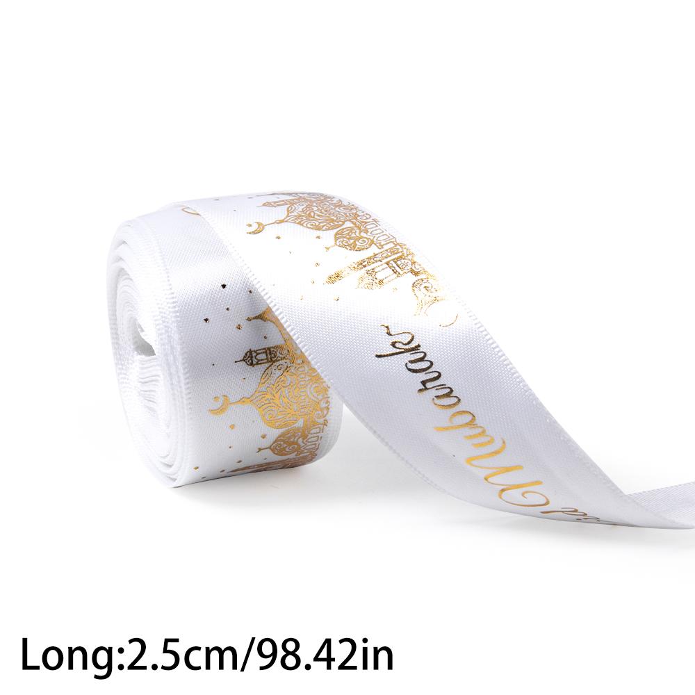 Ramadan Bronzing Ribbons Eid Mubarak Gift Wrap Satin Ribbon Ramadan Decor 2025 For Home Islamic Muslim Party Eid Al Adha Gift