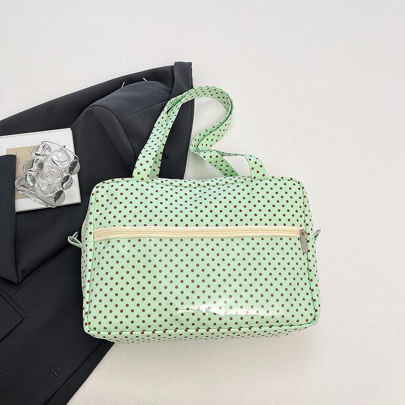 

2025 лето новый зарубежный стиль модный тренд большая вместимость сумка повседневная простая нишевая женская на плечо сумка-тоут зелёный