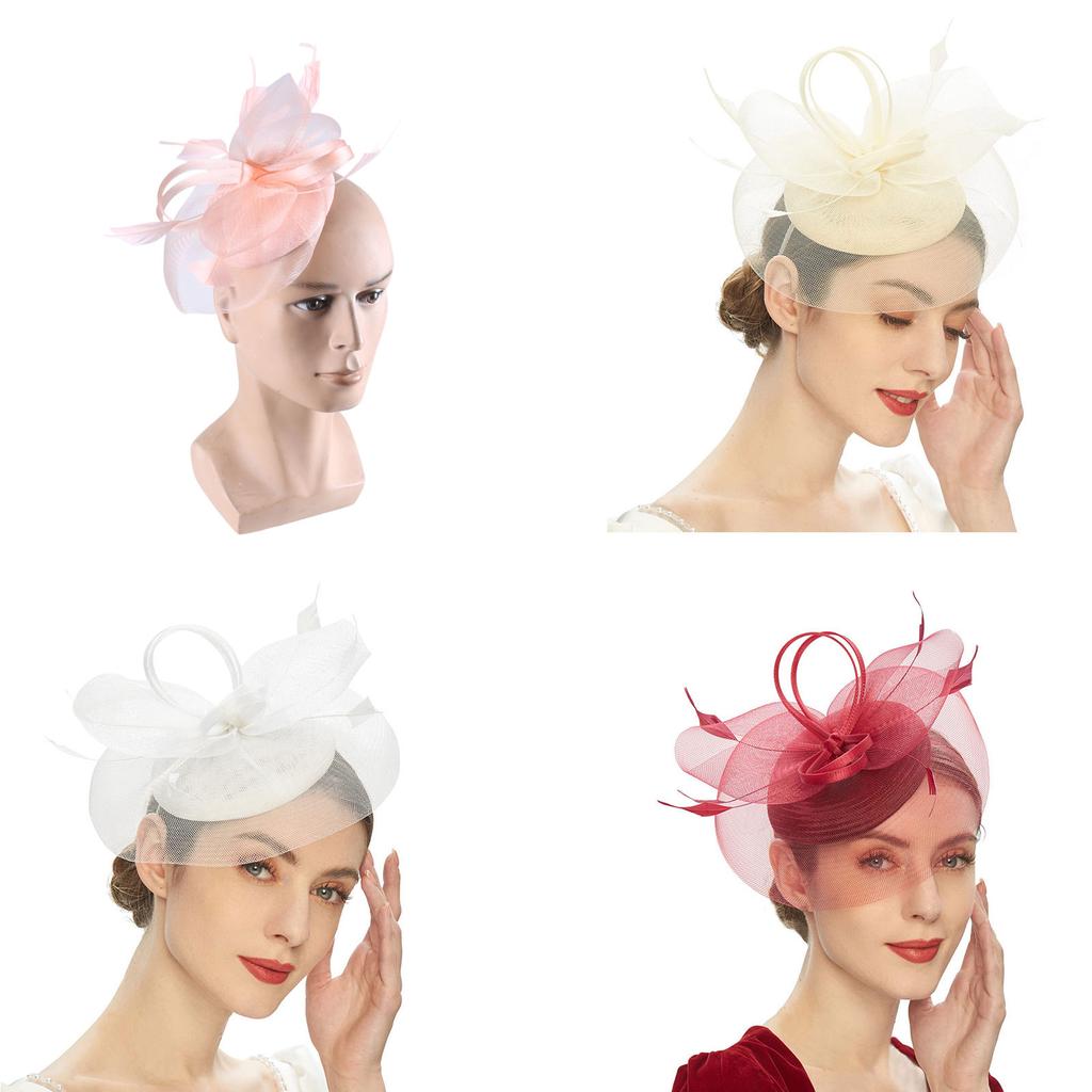 Elegant Fascinator Hat Headbands Funny Girl Hat Headgear Lovely Hairpiece for Wedding Party