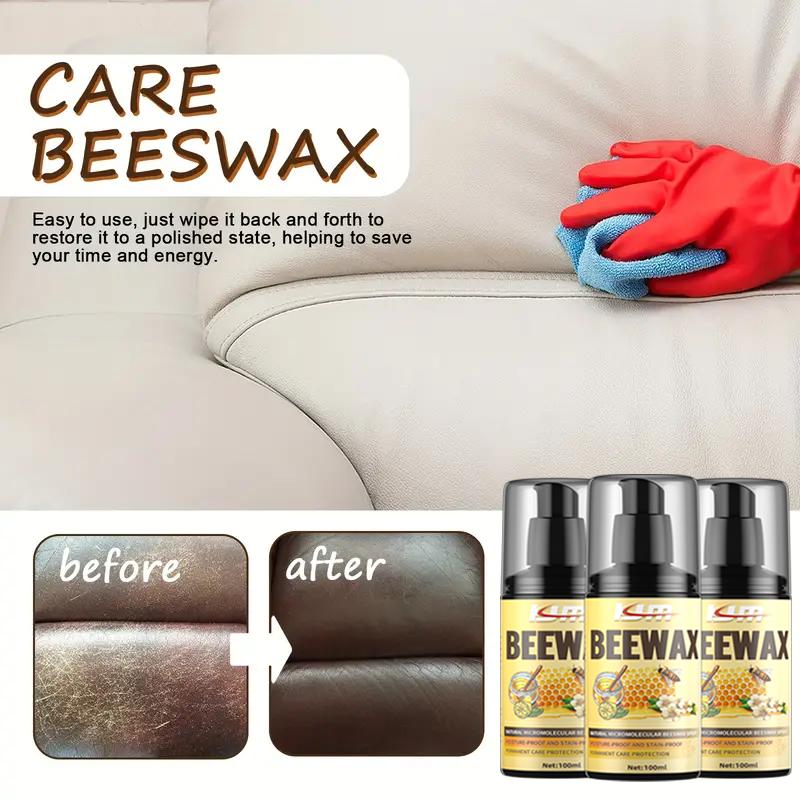 

Премиальный пчелиный воск 3,38 унции для искусственной кожи и мебели - универсальный воск для ухода и полировки дерева и искусственной кожи 100ml жёлтый