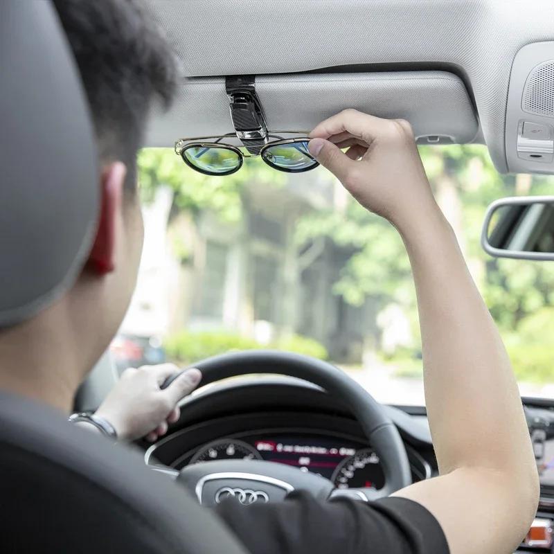 Car Sticker 2025 Hot 1Pcs Car Sun Visor Glasses Clip Ticket Card Storage Clamp For Skoda Fabia Superb Yeti Octavia Rapid Kodiaq