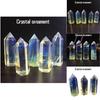 Elegant Yellow Melting Stone Crystal Decoration For Magnetism Energy Geometric Shape
