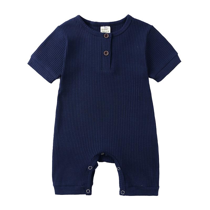 Sommer Neugeborenen Baby Strampler Soild Farbe Baby Kleidung Mädchen Strampler Baumwolle Kurzarm Oansatz Infant Jungen Strampler