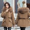 Winter Jacket Women Plush Inside Overcome Drawstring Slim Winter Down Female Student