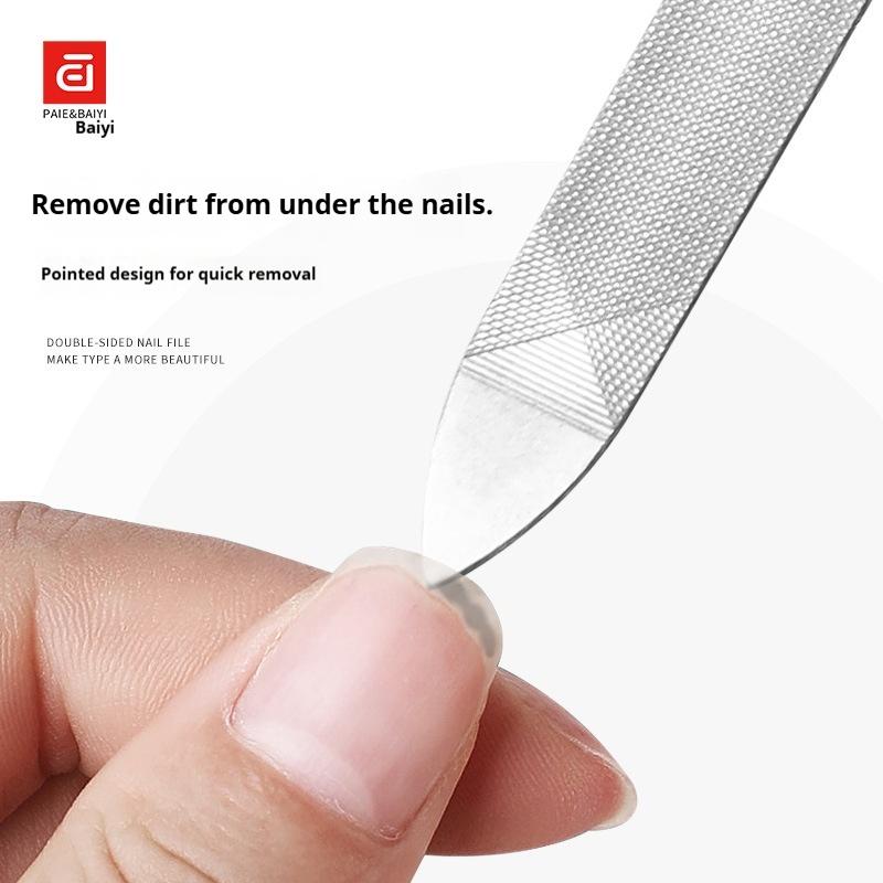 Heavy Duty Stainless Steel Nail File & Polisher - Reusable Nail Shaping Tool for Natural/Artificial Nails, Travel Friendly Gifts