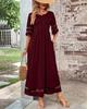 2025 Plus Size Women's Mesh Patchwork Dress with Pockets
