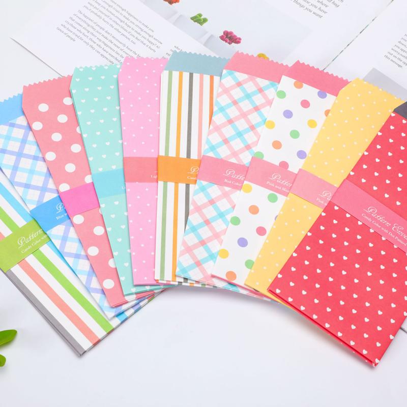 5Pcs/Set Fresh Candy Color Series Paper Envelopes Cute Kawaii Wedding Invitation Blessing Greeting Card Letter Gift Envelope