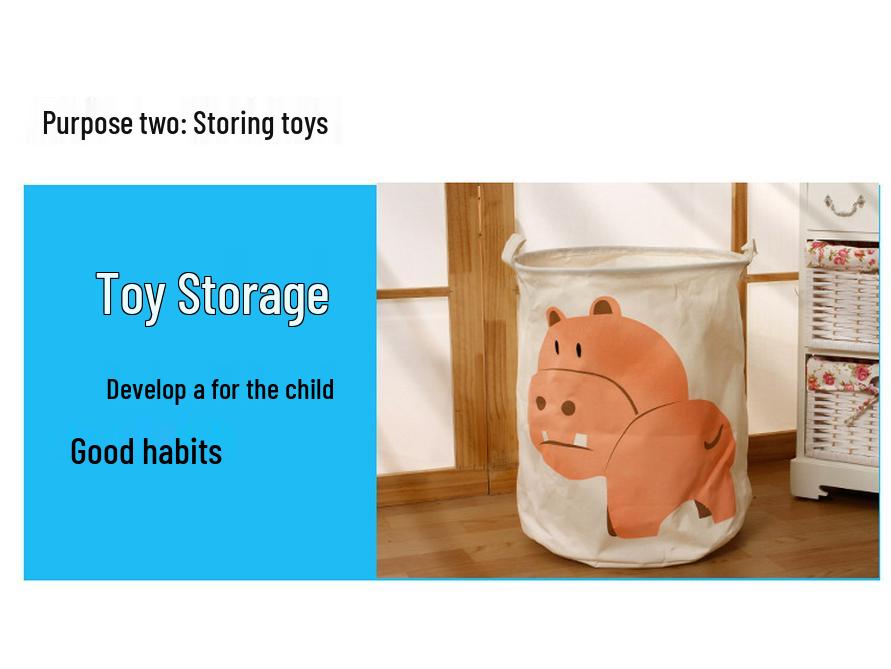 Cotton Linen Collapsible Laundry & Toy Basket