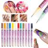 1 Set 12 Colors Nail Art Pens DIY Gel Nail Art Acrylic Paint Markers Quick Dry Graffiti Dotting Point Liner Pens Nail Art Drawing Painting Tools