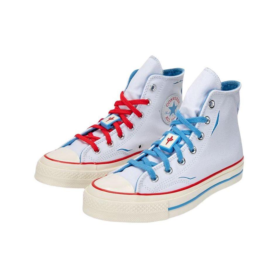 Converse Chuck Taylor All Star 1970s Retro Durable Lightweight High-Top Canvas Shoes Unisex Sneakers White Blue A04283