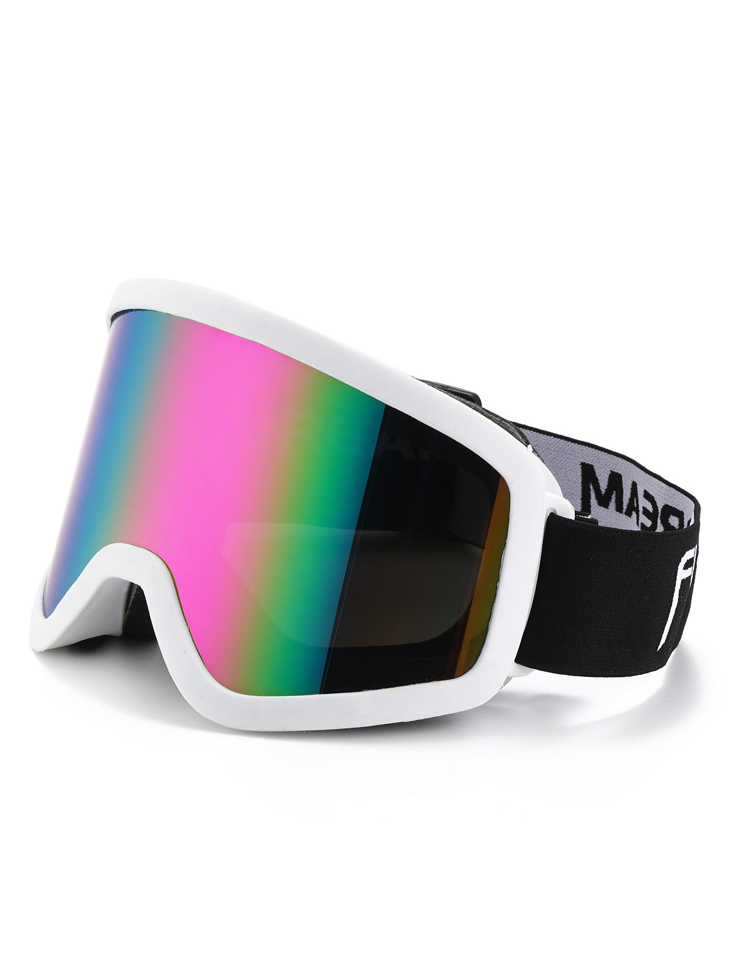 

Colorful Large Frame Ski Goggles Anti-Fog And Anti-Ultraviolet Outdoor Sports Mountaineering Goggles Unisex