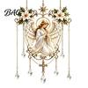 Memorial Keepsake Stained Glass Effect Blessing Suncatcher, Acrylic Angel Prayer Window Hanging Religious Gift for Women Ornament with Faux