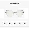 Damskie fotochromowe okulary do czytania Nowe bezramkowe okulary blokujące niebieskie światło Modne okulary zmieniające kolor o wysokiej rozdzielczości do presbiopii