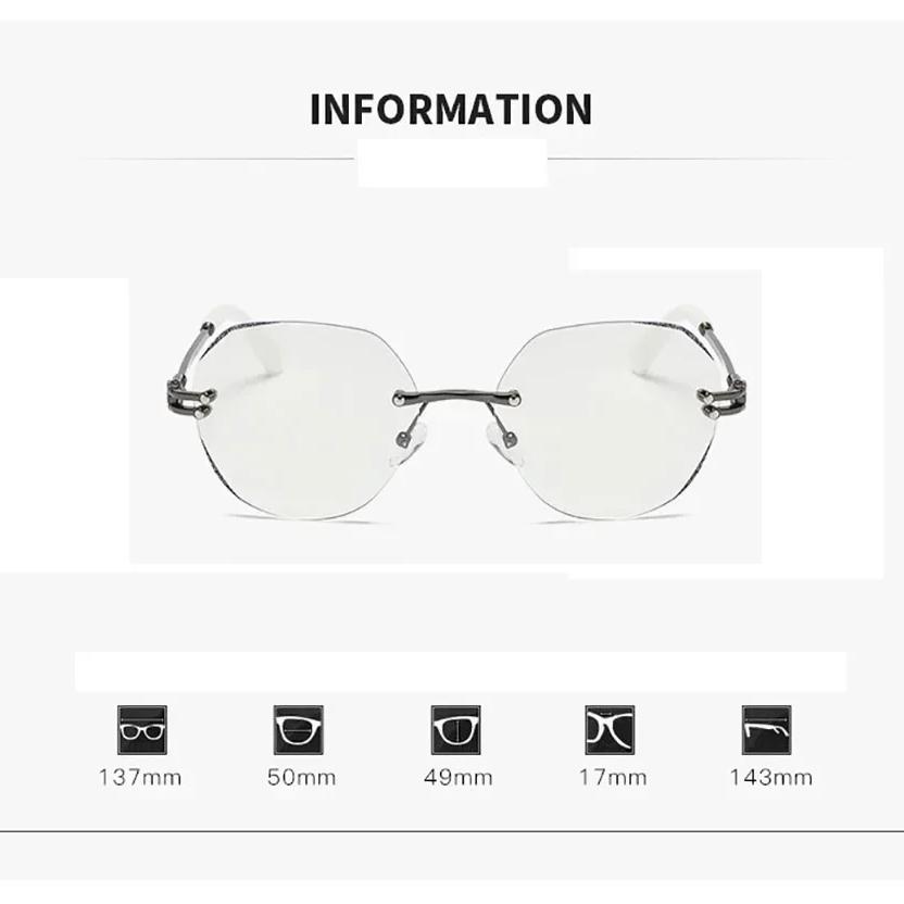 Damskie fotochromowe okulary do czytania Nowe bezramkowe okulary blokujące niebieskie światło Modne okulary zmieniające kolor o wysokiej rozdzielczości do presbiopii