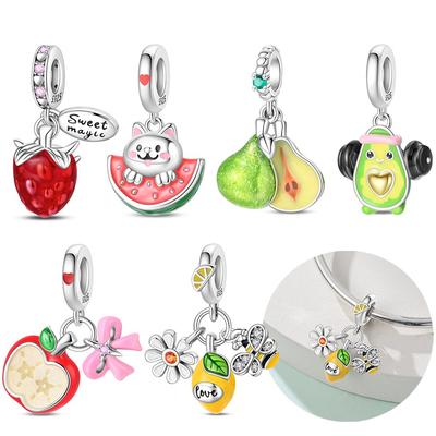 Copper Colors Lemon Fruit Pendant Fit Original Bracelet Diy Fine Jewelry Gift For Women