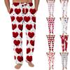 Gestreepte Pyjamabroek Nachtkleding Casual Trekkoord Elastische Taille Broek Comfortabel Rechte Yoga Losse Broek