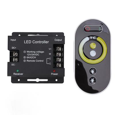 Dimmer Switch DC 12V 24V Iron Full Touch 6 Key LED Stepless Dimming Brightness Color Temperature