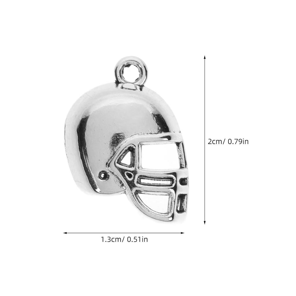 Lurrose 50Pcs Helmet Charms Sports Pendant Charms Basketball Baseball Football Helmet Beads for Jewelry Making Necklace Bracelet Earrings DIY Crafts