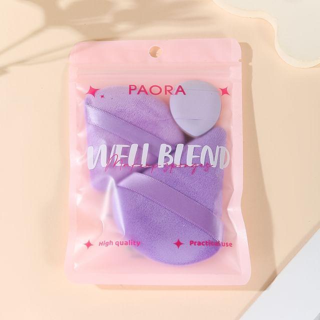 Puremantis - Set of 3: Triangle Powder Puff + Mini Finger Powder Puff (Various Designs) (