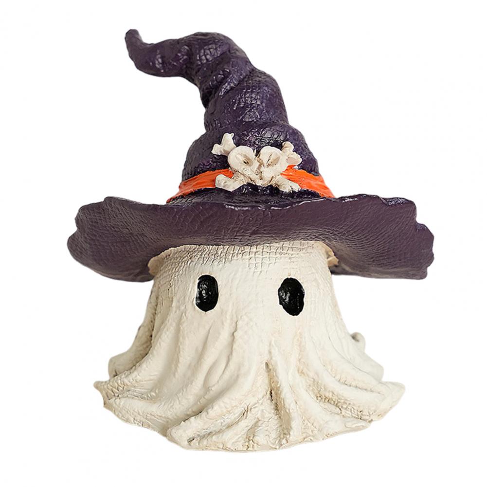 Haunted House Ghost Ornament Fun Ghost Desktop Decor Spooky Halloween Ghost Witch Statue for Indoor Halloween Decor