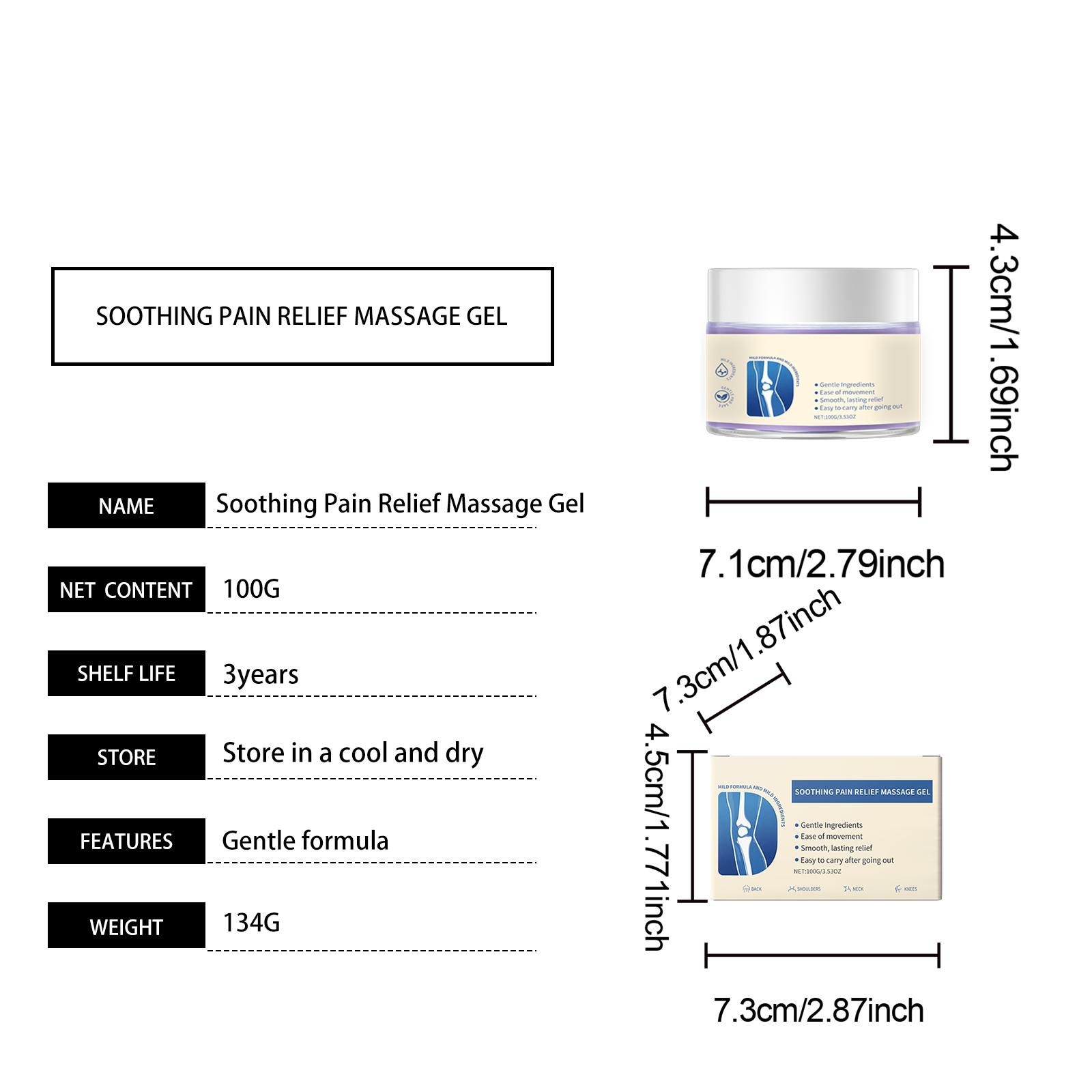 Нежирный массажный гель для суставов коленей, удобный для ежедневного наружного применения для успокаивающего ухода за телом 100g