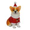 Realistic Dog Figurine Resin Puppy Animal Statue Christmas Decoration Lifelike Labrador Bichon Corgi Model for Indoor Outdoor Home Decor