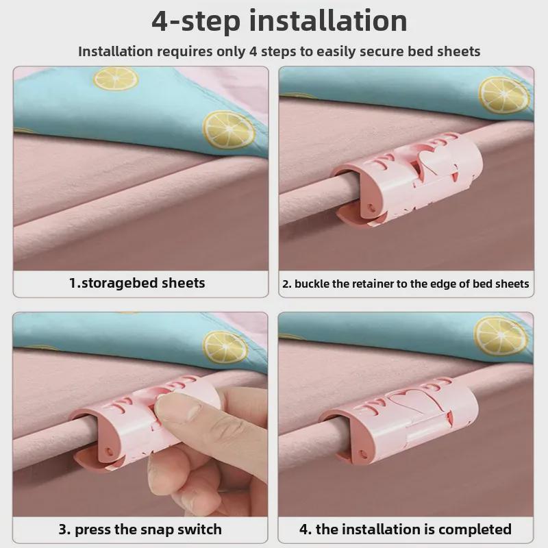 Vylepšený klip na upevnění prostěradla bez jehel: Protiskluzové, Rohové upevnění nového stylu