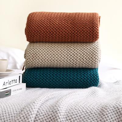 Manta de Lana de Color Sólido Estilo Escandinavo Manta de Punto para Sofá Manta Chal Manta Decorativa para Cama Toalla de Sofá de Lana para Hogar Hotel