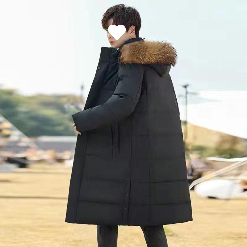 Down Jacket Men's Medium and Long Winter New Korean Version Trend Thickened Knee Loose Large Size Men's Jacket