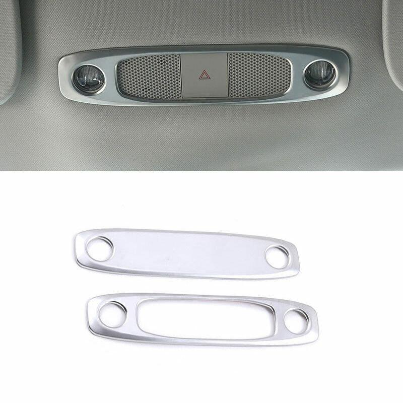 For Tesla Model 3 2017- Silver ABS Front+Rear Reading Lamp Frame Cover Trim