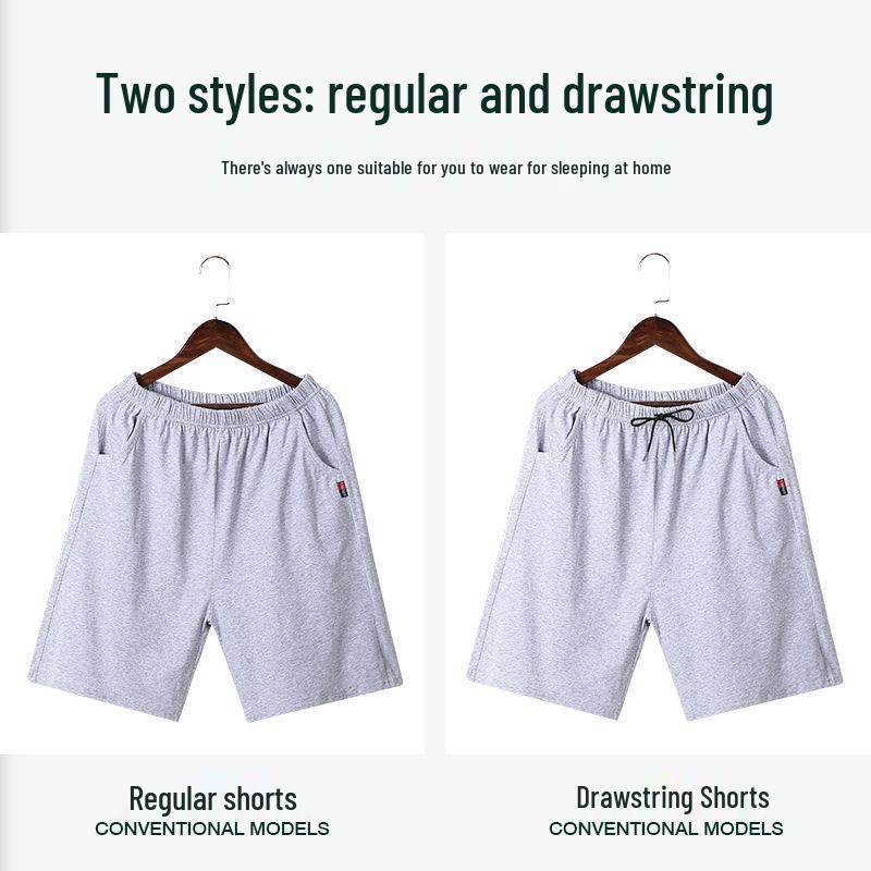 Men's Combed Cotton Casual Loose Five-Point Sleepwear Shorts - Summer Plus Size