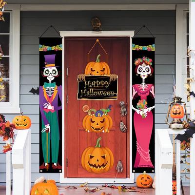 Halloween Kürbis Dekoration Hängebrett Geist Tod Gott Hexe Fledermaus Hängeschild Süßes oder Saures Party Haustür Dekoration