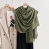 Cotton and linen scarf, fashion, literary style, solid color, linen scarf, women's air-conditioned room, shawl, and sunscreen silk scarf outside.