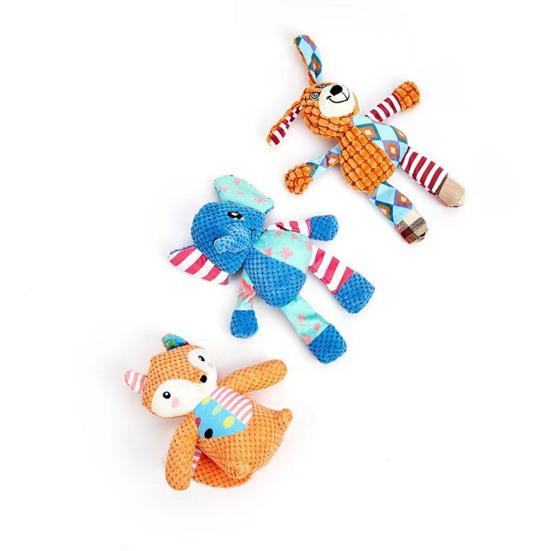 Plüsch Quietschie Hundespielzeug Weiches Stofftier Hund Kauspielzeug Niedliches Plüsch Fuchs Elefant Spielzeug Hält Hunde beschäftigt für aggressive Kauer Kleine Mittlere Hunde