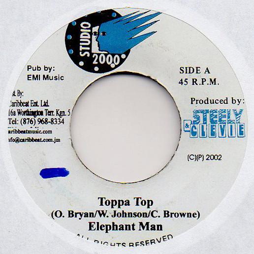 

7inch Record ELEPHANT MAN - Toppa Top NONE Studio 2000 2002 Jamaica Reggae, Ska & Dub Used