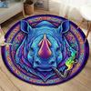 Colorfulanimals Round Area Rug,Carpet Rug for Living Room Bedroom Sofa Playroom Decor,Non-slip Floor Mat