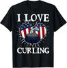 Ik hou van Curling Grappig Geweldig IJssport Liefhebber Cadeau T-shirt Unisex T-shirt