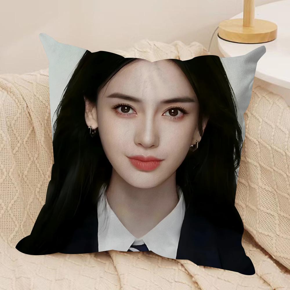 Angelababy Cushion Cover Soft Plush Fabric DoubleSided Printed Sofa Cushion Cover for All Seasons Home Decor Gift