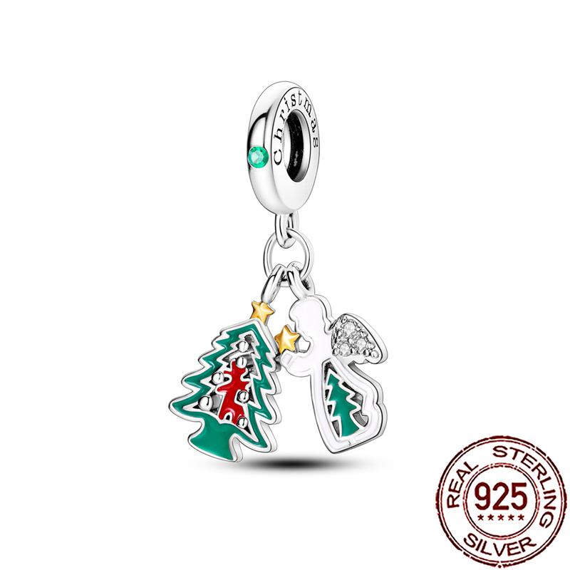 Novos Berloques de Cobre de Natal Papai Noel Berloques para Pulseira Corrente Cobra Colar Feminino Joias Diy