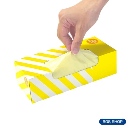 amazing odor-proof bag bos striped package/cream yellow s size 250 pieces for disposing of adult diapers, pet sheets, food waste, etc.